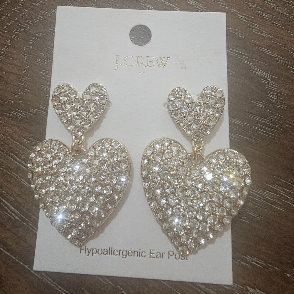 J .CREW Double Heart Earrings NWT!!!!!!!!
